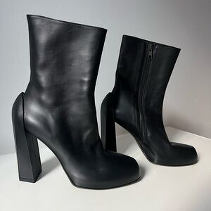 Ann Demeulemeester Black Leather Platform Boots – Size 39 – Never Worn
